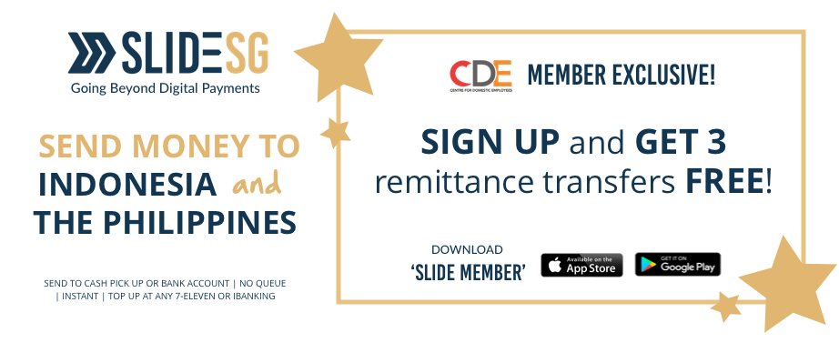 poster of CDE Member Exclusive Offer of 3X free remittance by SLIDE